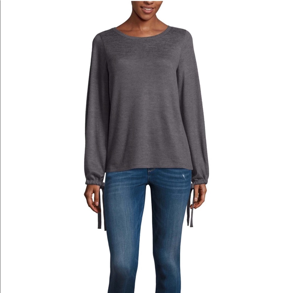 a.n.a Brushed Knit Tie Sleeve Sweater